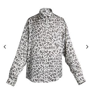 BALENCIAGA oversized silk button up shirt